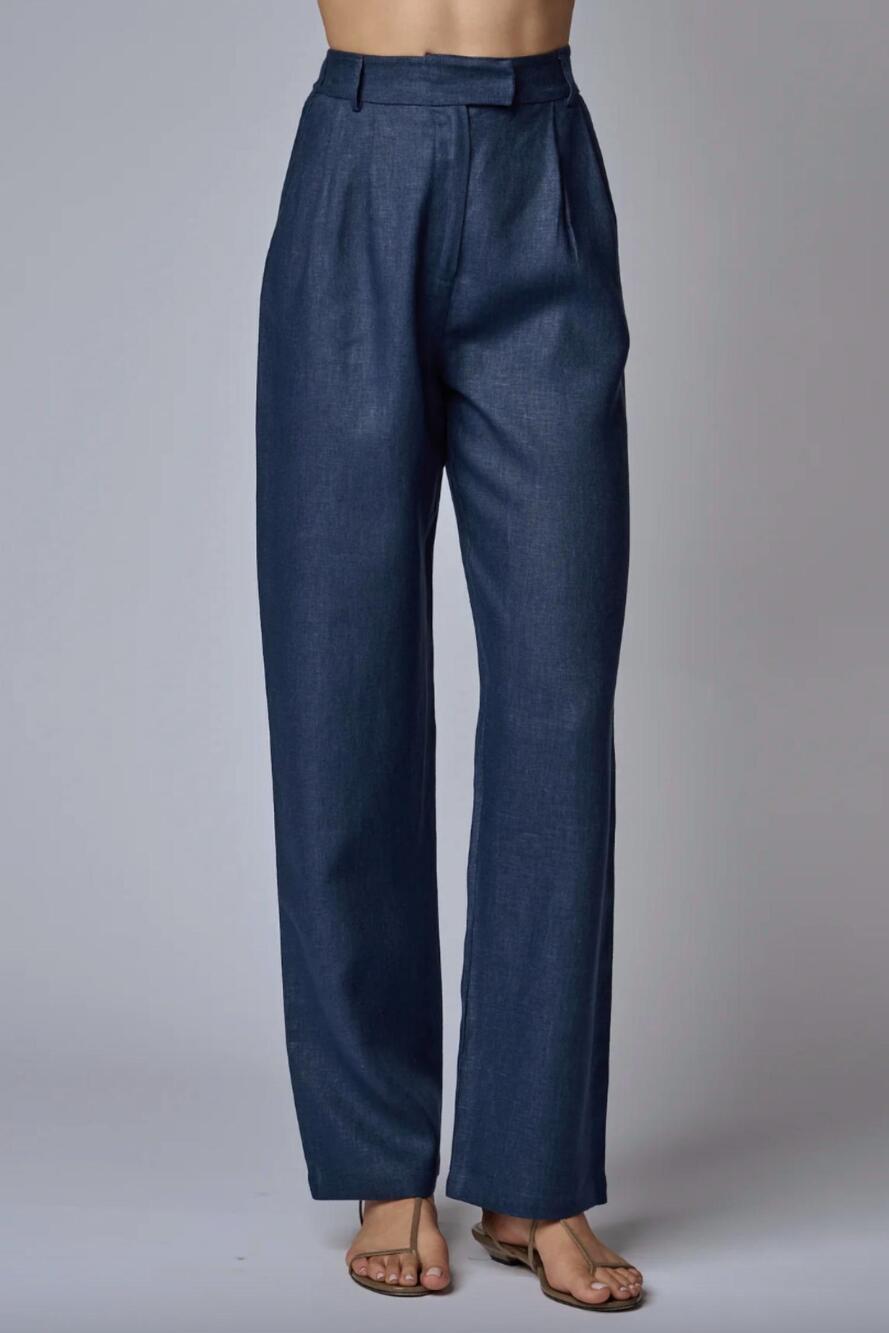 NEW HEVRON michelle straight pants in indigo